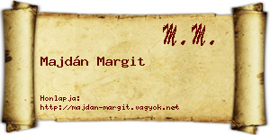 Majdán Margit névjegykártya